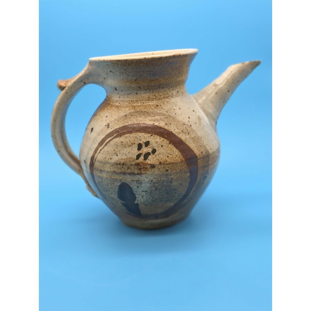 Handmade Pottery Stoneware Pitcher With Lid Unmarked